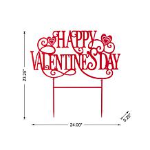 23.25"H Valentine's Day Metal Yard Stake