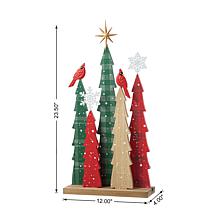 23.5" H Wooden Christmas Trees Table Decor