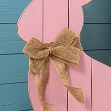 24" Easter Wooden Pink Bunny Porch Decor