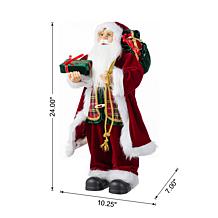 24" Faux Fur Traditional Santa Figurine