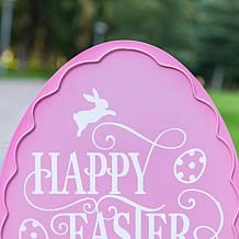 24" Pink Egg-Shaped Easter Yard Stake