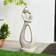 24.75"H Modern Abstract Sculpture Hugging Mommy and Baby Garden Statue