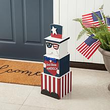 24"H Double Sided Easter/July 4 Wooden Porch Decor