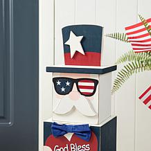 24"H Double Sided Easter/July 4 Wooden Porch Decor