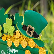 24"H St. Patrick's Metal Shamrocks Wagon Yard Stake or Wall Décor