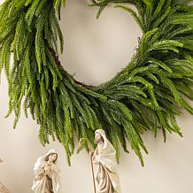 28" D Christmas Greenery PE Dripping Wreath