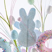 28" Easter Picks 2-piece Set with Glitter Eggs & Bunny Accents