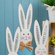 29.75"H Easter Wooden Bunny Family Porch Decor