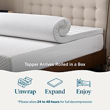 3” Bamboo Charcoal and Gel Memory Foam Mattress Topper, Queen