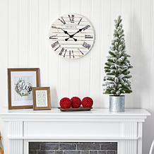 3 ft. Flocked Christmas Artificial Pine Tree in Tin Planter