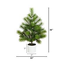 3-ft Real Touch Masson Pine Christmas Tree by Nearly Natural