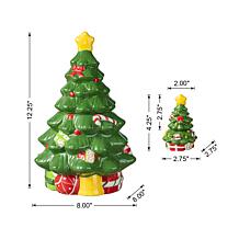 3-piece Dolomite Christmas Tree Cookie Jar Set