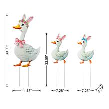 3-piece Easter Metal Yard Stakes Duck Family