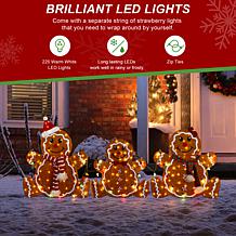 3-Piece Lighted Gingerbread Family Outdoor Decor