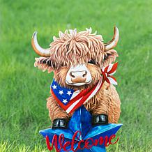 30" Patriotic Highland Cow Yard Stake or Wall Decor