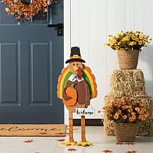 30.25"H Thanksgiving Wooden Turkey Porch Decor