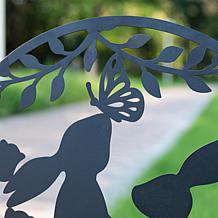 30"H Easter Metal Silhouette Bunny Couple Yard Stake/Wall Décor