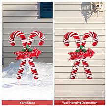30"H Metal Candy Cane Lane Christmas Yard Stake