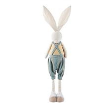 32.75"H Easter Fabric Boy Bunny with Telescoping Legs