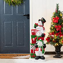 35.25"H Christmas Resin Porch Decor with Snowmen