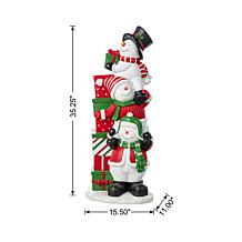35.25"H Christmas Resin Porch Decor with Snowmen