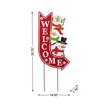 35.75"H Metal Christmas Welcome Yard Stake