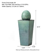 35.75"H Oversized Turquoise Artichoke Pedestal Outdoor Ceramic Foun...