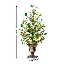 36" Lighted St. Patrick's Urn Porch Tree with Timer