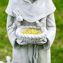 36.25"H MGO St. Francis Garden Statue Feeds Animals