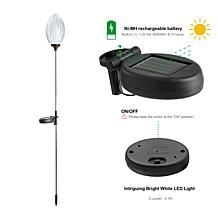 36"H Set of 3 Solar Powered Stake Oval Light with Stainless Steel Pole
