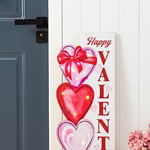 36"H Valentine's Porch Decor with Warm White Lights