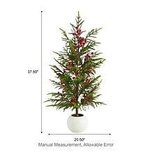 37.5"H Christmas Greenery PE Dripping Pine Porch Tree