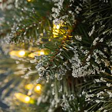 3ft Pre-Lit Frosted Greenery Pinecones Teardrop