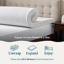 4” Bamboo Charcoal and Gel Memory Foam Mattress Topper, King