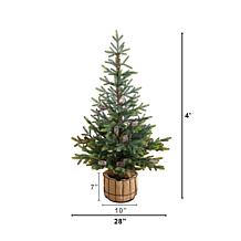 4-ft Balsam Fir Christmas Tree in Planter by Nearly Natural