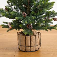 4-ft Balsam Fir Christmas Tree in Planter by Nearly Natural