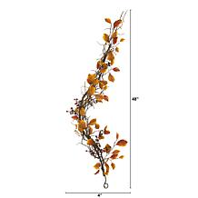 4 Ft. Fall Foliage, Berries  and Twig Artificial Garland