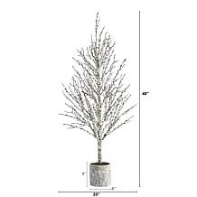 4 ft. Snowed Twig Artificial Tree in Decorative Planter