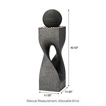 40.5"H Oversized Modern Geometric Pedestal and Sphere Floor Fountain