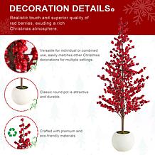 41" Christmas Berry Porch Tree with White Pot