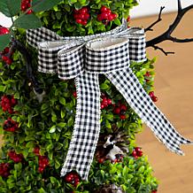 42-in Pre-Lit Boxwood Snowman Topiary by Nearly Natural