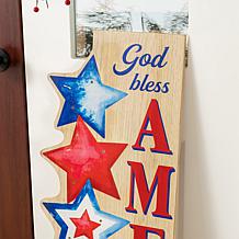 42" Lighted Patriotic Wooden Porch Sign