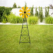 44"H Metal Yellow Wind Spinner Yardstake