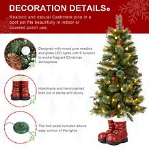 4.5ft Christmas Santa Boots Porch Tree with LED Lights