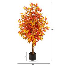 4Ft. Autumn Ficus Artificial Fall Tree