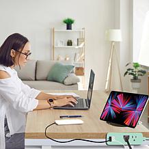 5-Foot Extendable Power Cord with Dual USB + Surge Protector