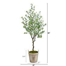 5 Ft. Eucalyptus Artificial Tree in Farmhouse Planter