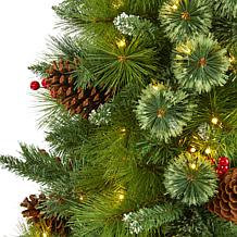5 ft. Montana Mixed Pine Artificial Christmas Tree with Pine Cones,...