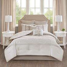 510 Design Ramsey Embroidered 8-Piece Comforter Set Neutral Queen