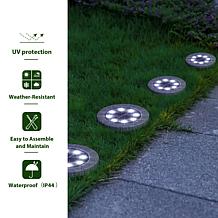 5.25"H Set of 6 Solar Powdered Disk Light